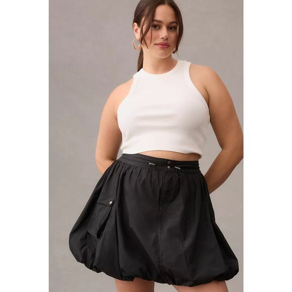 Anthropologie Pilcro Parachute Mini Bubble Skirt in Chartreuse Sz 12 - Picture 1 of 11